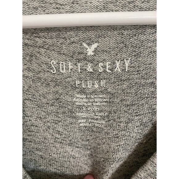 American Eagle Sweater Soft &‎ Sexy Plush Small Oversized Long Sleeve Gray - Picture 6 of 6